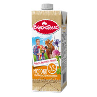 Молоко ультрапаст. Вкуснотеево 950г 3,2% ТБ Сквэр