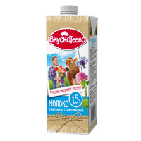 Молоко ультрапаст. Вкуснотеево 950г 1,5% ТБ Сквэр