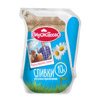 Сливки ультрапаст. Вкуснотеево 10 % 200 гр LP