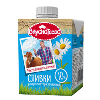 Сливки ультрапаст. Вкуснотеево 10 % 475 гр ТБ Сквер