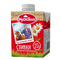 Сливки ультрапаст. Вкуснотеево 20 % 475 гр ТБ Сквер
